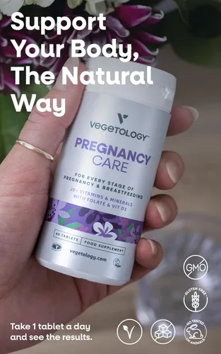 Vista 4 de VEGETOLOGY Vitaminas para el embarazo para mujeres – Vitaminas prenatales y vitaminas posnatales para madres lactantes con más de 20 vitaminas