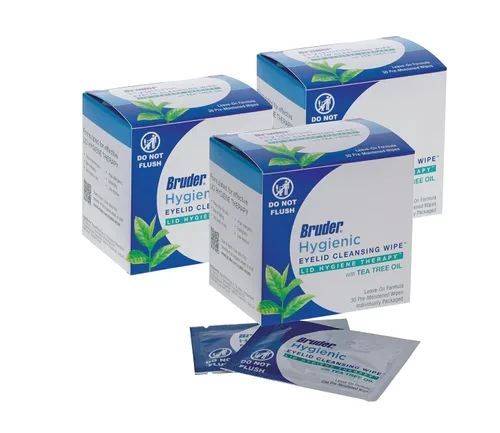 Vista 4 de Toallitas higiénicas de limpieza de párpados con aceite de árbol de té, alivio de Demodex l, toallitas exfoliantes prehumedecidas, sin enjuague