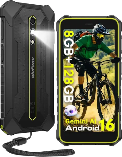 Vista 14 de Ulefone RugKing 2 Pro - Teléfono resistente, 8 (4+4) GB+64 GB Octa-Core, 4500 mAh, teléfono impermeable Android 16, pantalla HD+ Corning Gorilla