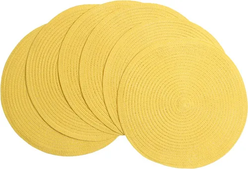Vista 92 de SHACOS Juego de 4 manteles individuales redondos lavables de 15 pulgadas, de algodón, poliéster, trenzados, para mesa de comedor, boda, decoración
