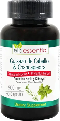 Vista 6 de ELP ESSENTIAL Guisazo de Caballo y Chancapiedra 500 mg 90 Cápsulas Promueve Riñones Saludables (Paquete de 2)