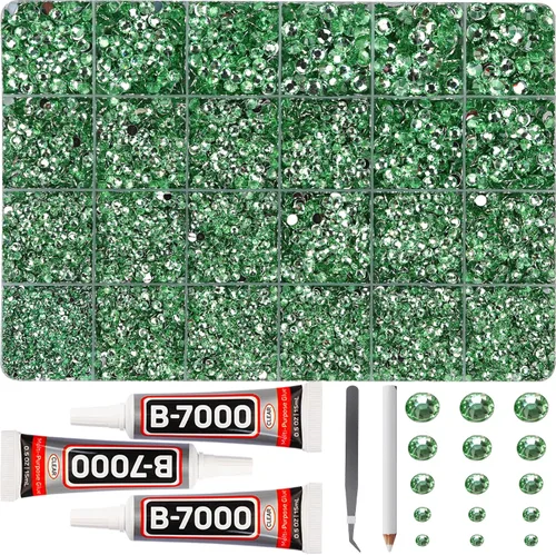 Vista 16 de 11000Pcs Silver Clear Rhinestones Bedazzling Kit, Bedazzled Gems Flatback