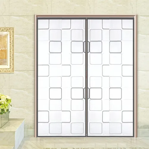 Vista 9 de Cortina de puerta aislada, cubierta magnética térmica para puerta, pantalla magnética de privacidad con cierre automático, manos libres para patio
