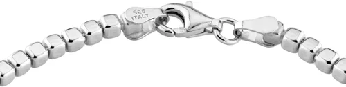 Vista 2 de Miabella 925 Sterling Silver Organic Cube Bead Chain Bracelet for Women Men, Handmade in Italy