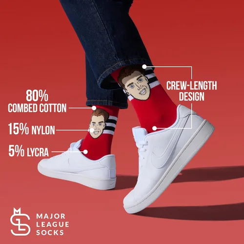 Vista 3 de Major League Socks - NHL CHICAGO BLACKHAWKS - Calcetines de hockey para hombres y mujeres, regalo para fanáticos del hockey en todas las ocasiones