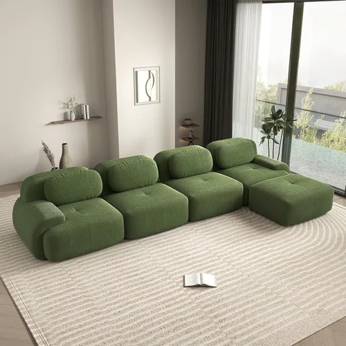 Vista 67 de Sofá biplaza moderno de 80 pulgadas para sala de estar, sofá de pana en forma de nube con asiento profundo, sofá modular negro, sofás de dos plazas