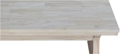 Vista 10 de International Concepts - Banco de entrada de madera maciza sin terminar de 60 pulgadas con superficie de bloque de carnicero, asiento de banco