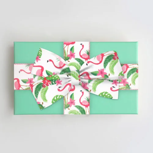 Vista 3 de Estivaux 2 rollos de cintas tropicales de verano para manualidades, fiesta hawaiana Luau con borde con alambre, arpillera verde con hojas
