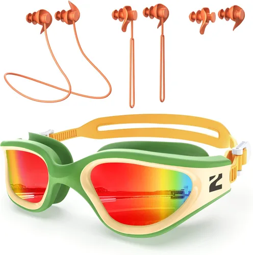 Vista 15 de ZIONOR G1 Lite - Gafas de natación polarizadas con 3 pares de tapones para los oídos, gafas de natación con protección UV antivaho para adultos