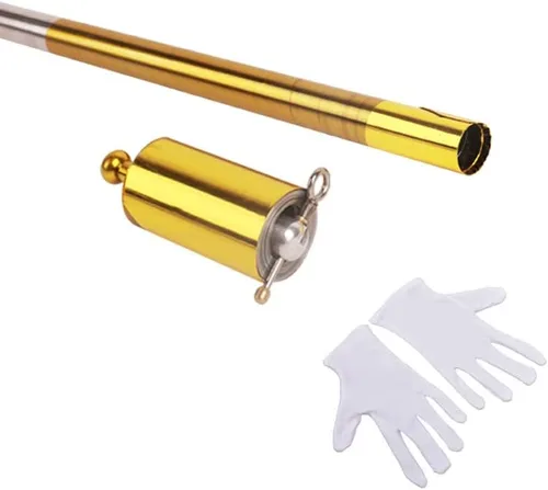 Vista 12 de Varita mágica de 43.3 in, bastones de aspecto de metal, varita mágica profesional, varita mágica de bolsillo de metal, portátil para mago