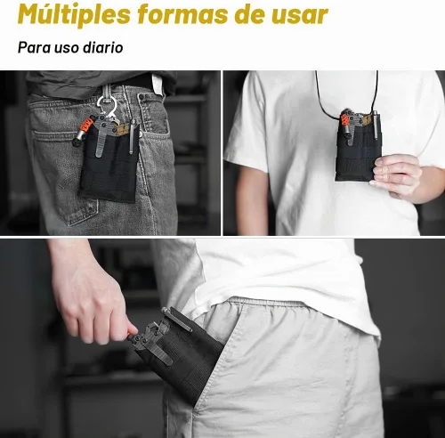 Vista 5 de VIPERADE VE9 EDC - Bolsa organizadora de bolsillo para herramientas, funda multiherramienta con área de parche para bricolaje, bolsa de bolsillo EDC