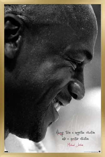 Vista 17 de Trends International Michael Jordan - Póster de pared siempre positivo, 22.4 pulgadas de largo x 14.7 pulgadas, versión enmarcada en madera