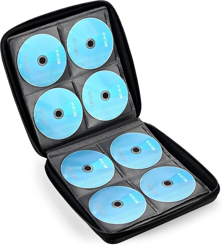Vista 4 de LIOVODE Funda para DVD, estuche de CD EVA, organizador de almacenamiento, portátil, protector de DVD, soporte para billetera para coche CD Holder
