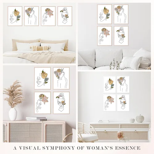 Vista 4 de Insire Arte de pared feminista, póster, arte de línea sin marco (8 x 10)
