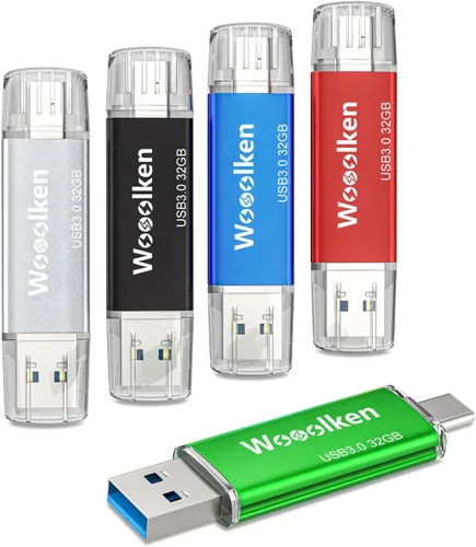 Vista 8 de Unidad flash USB C de 8 GB, paquete de 10 unidades flash Wooolken tipo C + USB 2.0 Thumb Drive OTG Memory Stick compatible con iPhone 16/15