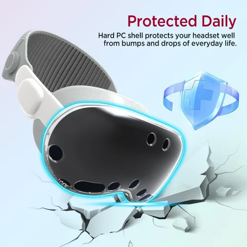 Vista 5 de Miimall Compatible for Apple Vision Pro Case Clear, Complete Lens Protection Anti-Scratch&Shockproof TPU Silicone Protective Cover Case for Vision