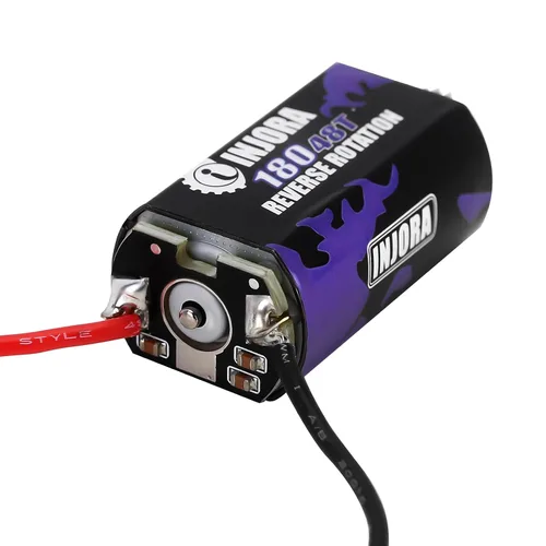 Vista 4 de INJORA Motor cepillado 48T 180 con piñón de acero inoxidable para actualización 1/18 1/24 FMS FCX18 FCX24 (INM14)