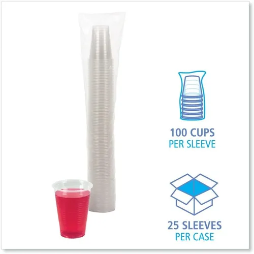 Vista 4 de Boardwalk BWKTRANSCUP9CT - Vasos fríos de plástico de polipropileno de 9 onzas - translúcidos (100 tazas/manga, 25 mangas/caja)