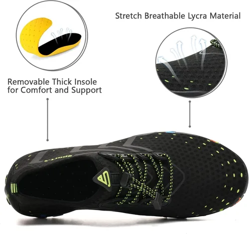 Vista 2 de Water Shoes Mens Womens Beach Swim Shoes Quick-Dry Aqua Socks Pool Shoes for Surf Yoga Water Aerobics
