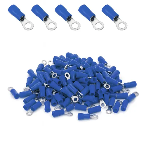 Vista 9 de ANGSTROM Terminales de anillo de perno de 1/2", conectores de crimpado eléctricos aislados, 100 piezas (12-10ga amarillo)