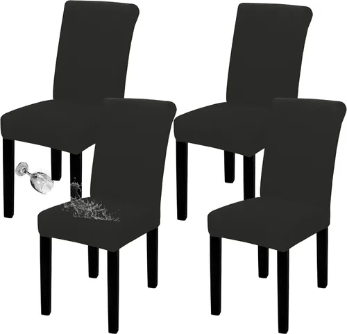 Vista 85 de Easy-Going - Juego de 2 fundas para sillas de comedor 100% impermeables, de tela Jacquard elástica, fundas protectoras removibles y lavables