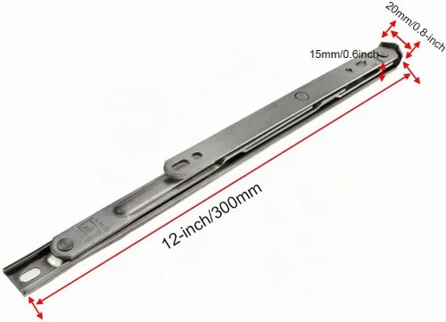 Vista 3 de Bisagras para ventana abatible, bisagras de fricción de acero inoxidable de 12 pulgadas, 2 piezas