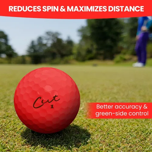 Vista 2 de Cut Golf – Pelotas de golf de distancia máxima de tacto suave – Una docena de bolas de giro reducido – Precisión mejorada, control lateral verde