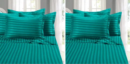 Vista 11 de Elegant Comfort - Juego de sábanas de 4 piezas, microfibra de 1500 hilos de calidad egipcia de lujo resistente a las arrugas, rayas estilo damasco