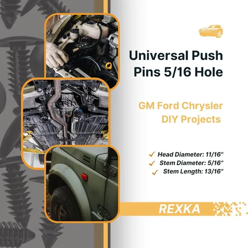 Vista 4 de Rexka 100 unids Fender Bumper Shield Fender Liner Push Pin Retener Clips 6030441 para Jeep Dodge Ram Chrysler