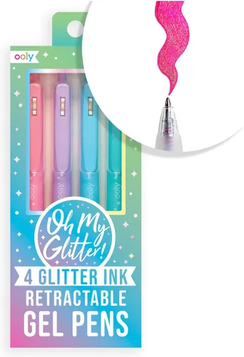 Vista 7 de OOLY Oh My Glitter - Resaltadores de tinta líquida con purpurina de neón, juego de 6 rotuladores con punta de cincel, sin ácidos, a partir de 8 años