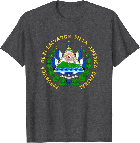Vista 38 de Escudo de armas de El Salvador Salvadoran Distressed Design T-Shirt