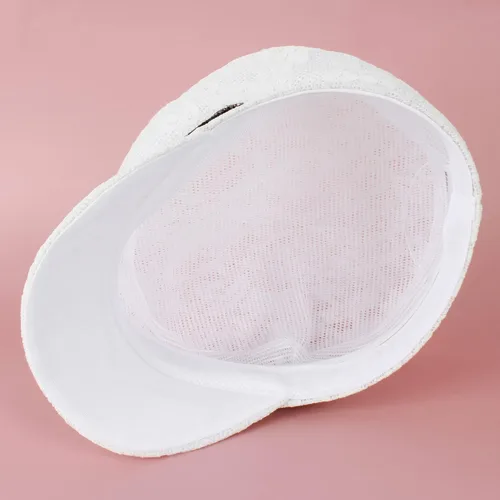 Vista 3 de Meyaus Gorra fina para mujer, diseño de perlas de verano, otoño y primavera, con visera plana
