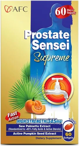 Vista 3 de AFC Japan Prostate Sensei Supreme - Suplemento de Saw Palmetto para hombres con ácidos grasos y esteroles - Apoya la función urinaria saludable