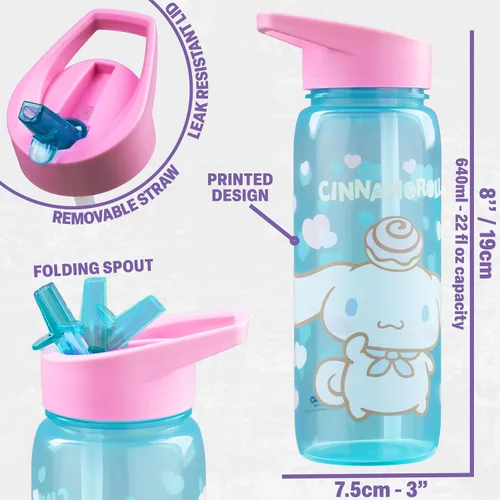 Vista 5 de Get Trend Cinnamoroll Girls Lunch Bag, Bento Box & Water Bottle 3 Piece Set Light Blue/Pink Cinnamoroll