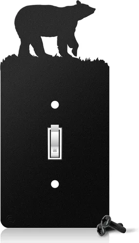 Vista 17 de Bear - Placa de pared dúplex individual (potencia única, negra) - Fabricado en Estados Unidos