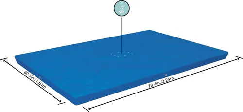 Vista 3 de Bestway Flowclear - Cubierta rectangular de piscina de 7 pies 4 pulgadas x 60 pulgadas para piscinas sobre el suelo, con agujeros de drenaje