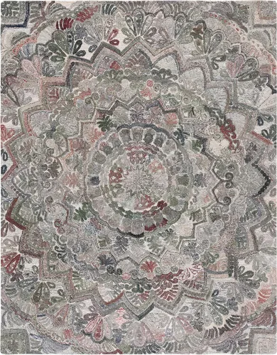 Vista 41 de SAFAVIEH Marquee Collection - Alfombra decorativa, 2 x 3 pies, beige y marfil, lana de medallón de mandala hecha a mano, ideal para zonas de alto