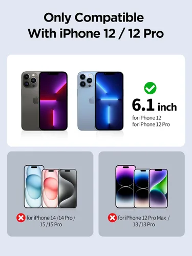 Vista 2 de PDDKISS Protector de pantalla de privacidad compatible con iPhone 12/iPhone 12 Pro, vidrio templado de 6.1 pulgadas, gradiente rosa, antiespía, anti