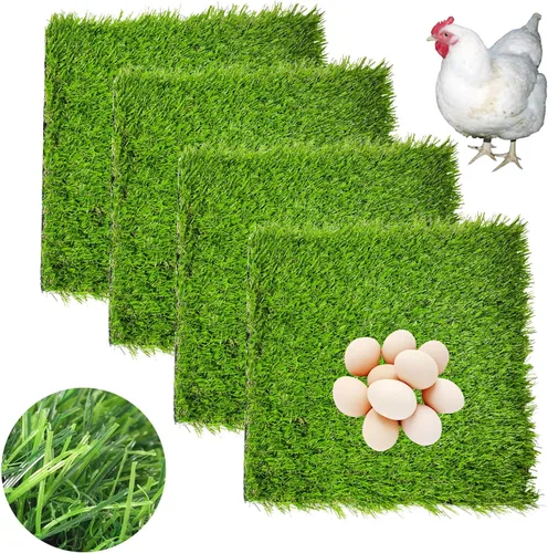 Vista 16 de Hamiledyi 6 almohadillas para anidar pollo, alfombra de césped artificial, alfombra de césped sintético de 12 x 12 pulgadas, lavable, ropa de cama