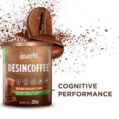 Vista 6 de Desincha Desin - Café instantáneo Keto sabor moca chocolate; café 100% arábica, té verde, yerba mate, canela y cacao; bajo en calorías, colágeno