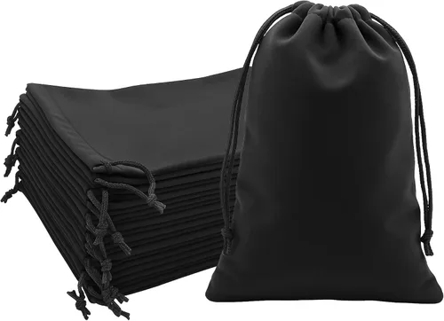 Vista 82 de Mandala Crafts Bolsas de terciopelo negro con cordón de 14 x 14 pulgadas, 10 bolsas grandes de terciopelo con cordón a granel para regalos de fiesta