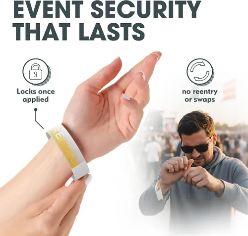 Vista 2 de Pulseras personalizables Reminderband para eventos – Pulseras personalizadas para uso en eventos, pulseras de seguridad personalizadas para Cerveza