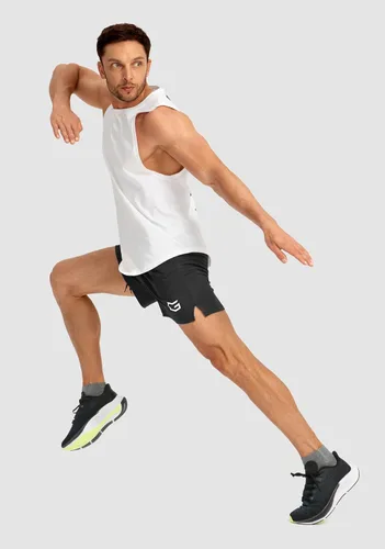 Vista 6 de G Gradual Pantalones cortos de correr para hombre con bolsillos con cremallera, secado rápido, gimnasio, atletismo, entrenamiento, pantalones cortos