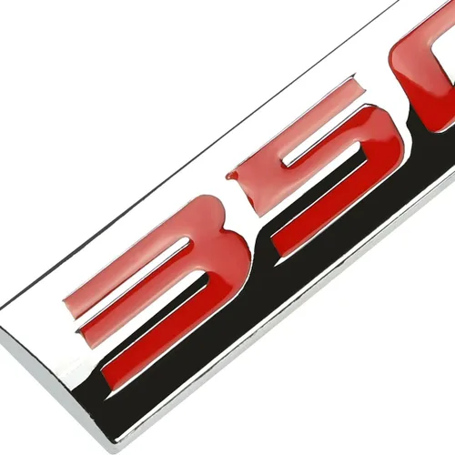 Vista 4 de Auto Dynasty Emblema de metal con acabado cromado 350 (letra roja)