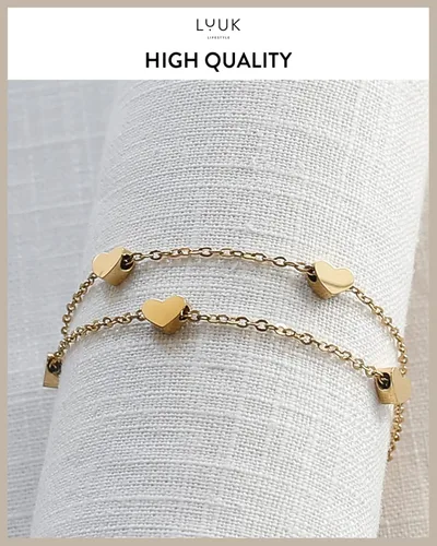 Vista 4 de LUUK LIFESTYLE Pulsera de acero inoxidable con colgante y tarjeta de felicidad, filigrana y joyería minimalista para mujer, idea de regalo única