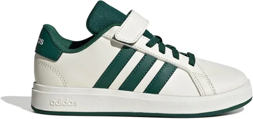 Vista 2 de adidas Grand Court 2.0 - Tenis unisex para niños con encaje elástico y correa
