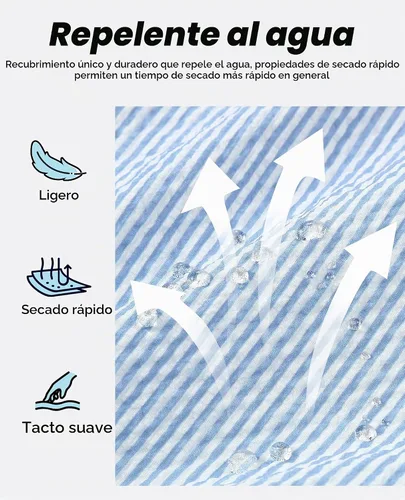 Vista 3 de Bañador para hombre con forro de compresión de 7 pulgadas B-rayas azul-blancas