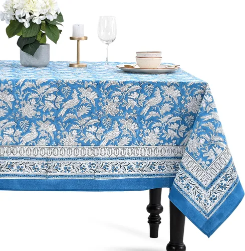 Vista 17 de CPC - Mantel cuadrado 100% algodón, 60 x 60 pulgadas, estampado de bloques indios, mantel para bodas, primavera/verano, barbacoa, verde ágata