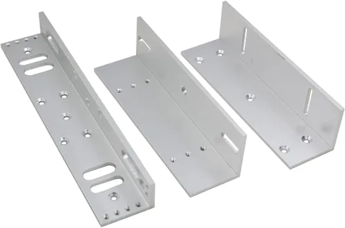 Vista 4 de COUNS Soporte Z y L para 600lbs Holding Force Cerradura magnética eléctrica Control de acceso de puerta de cierre automático, plateado