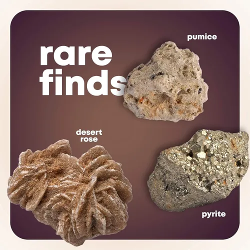 Vista 5 de Mega Rock, Fossil & Mineral Collection - Kit de actividades relacionadas con rocas, minerales y fósiles Incluye más de 250 ejemplares reales